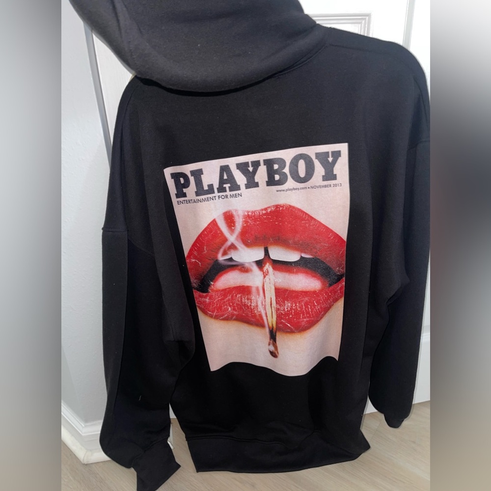 Black playboy hoodie